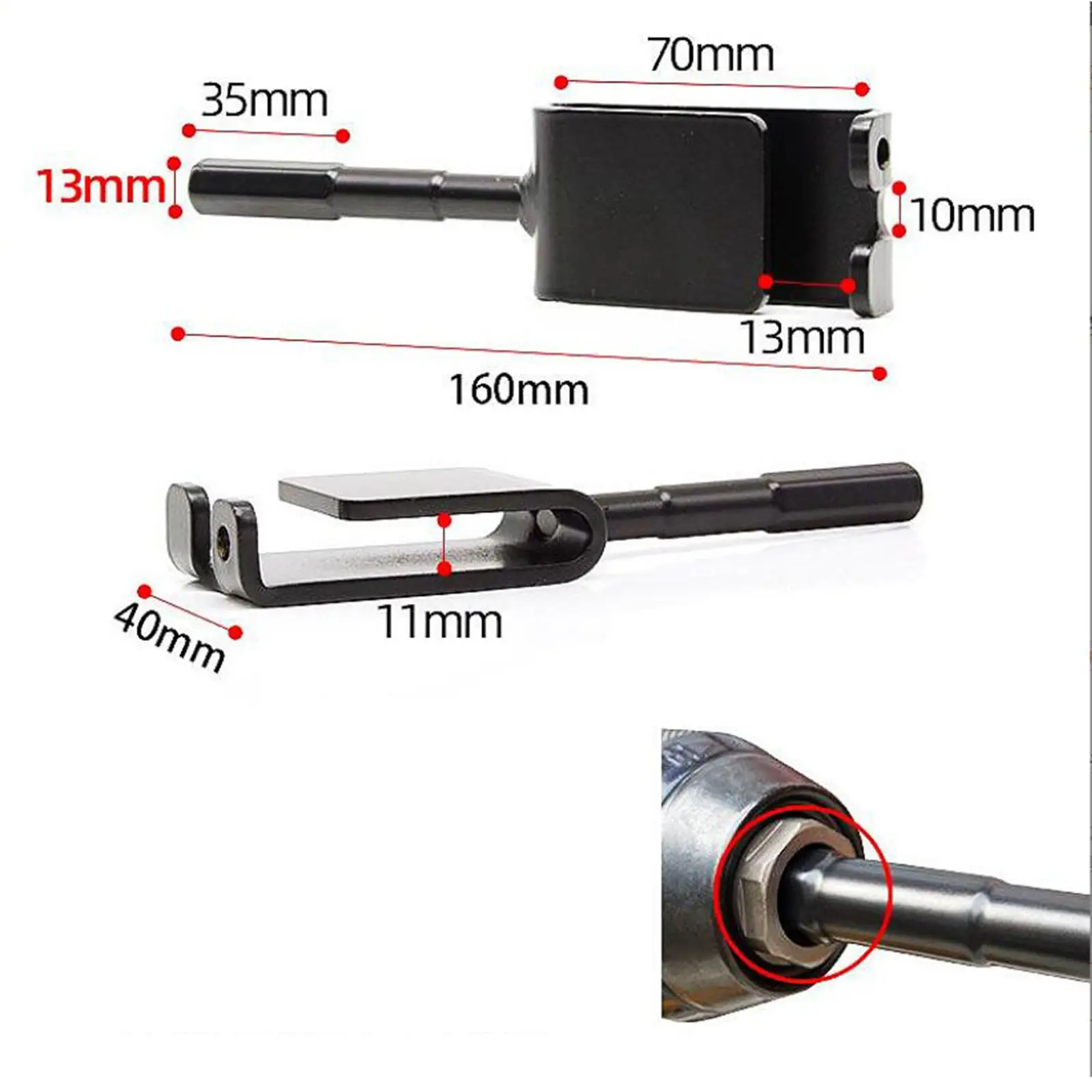 Ice Anchor Drill Adapter Insert Tool Metal Ice Nail Driver Tent Stake Kit for Fishing Cooler Ice Box Shelter