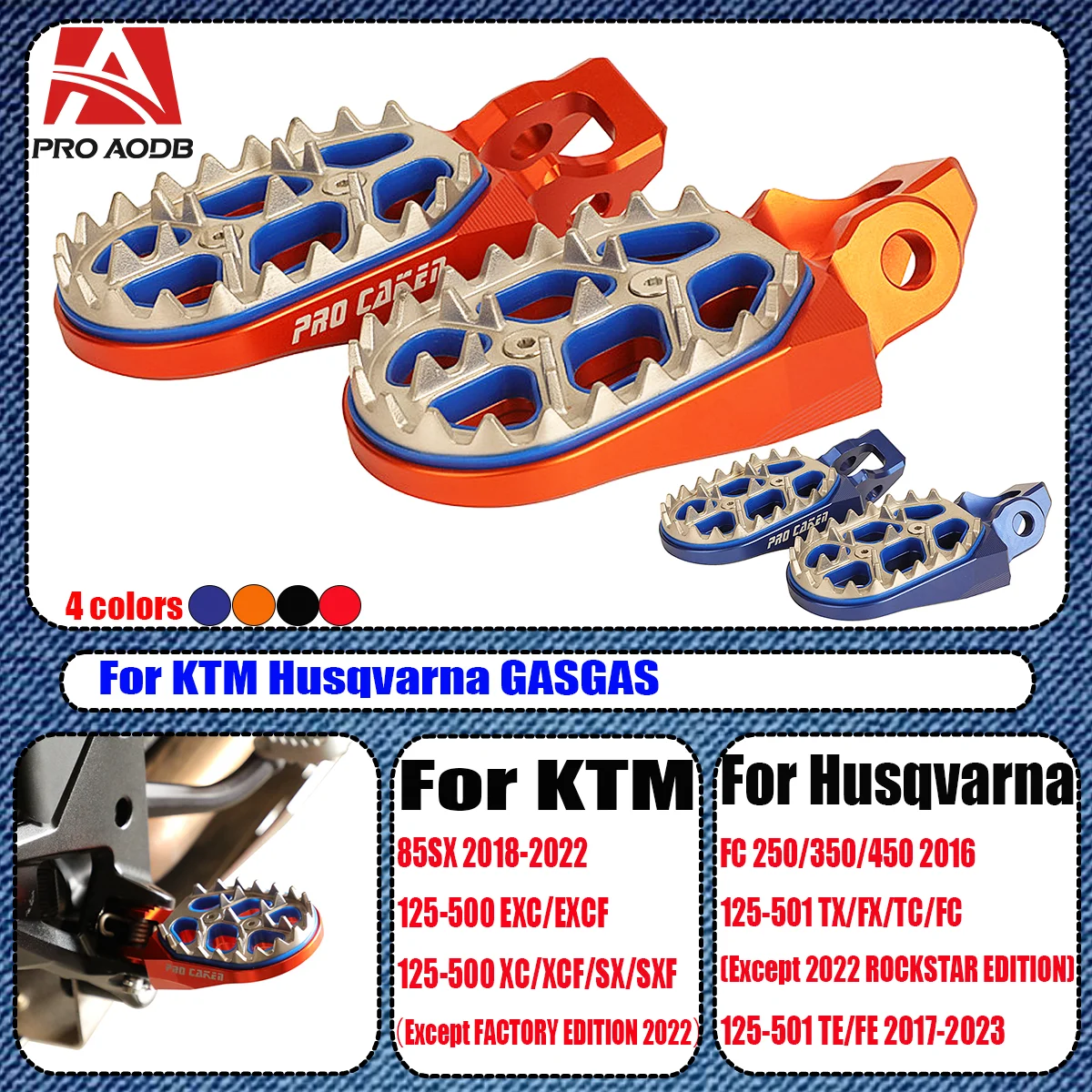 

Foot Pegs FootRest Footpegs Rests Pedals For KTM EXC EXC-F SX SXF125 150 200 250 300 350 450 500 For Husqvarna TC FC TE FE TX FX