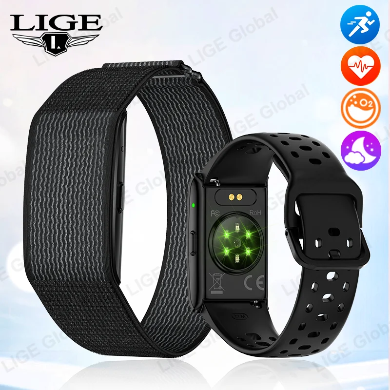 

LIGE New GPS Sports Tracker Smart Bracelet Men Women AI Healthy Blood Pressure Fitness Pedometer Call Reminder Smartwatch Band