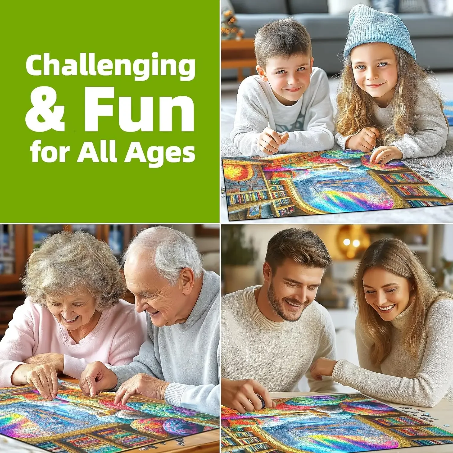 120/300/500/1000 ชิ้นแมวดอกไม้จิ๊กซอว์ไม้สําหรับผู้ใหญ่ภูมิทัศน์ปริศนาการศึกษาของเล่นที่ท้าทายเกม Nights สนุก