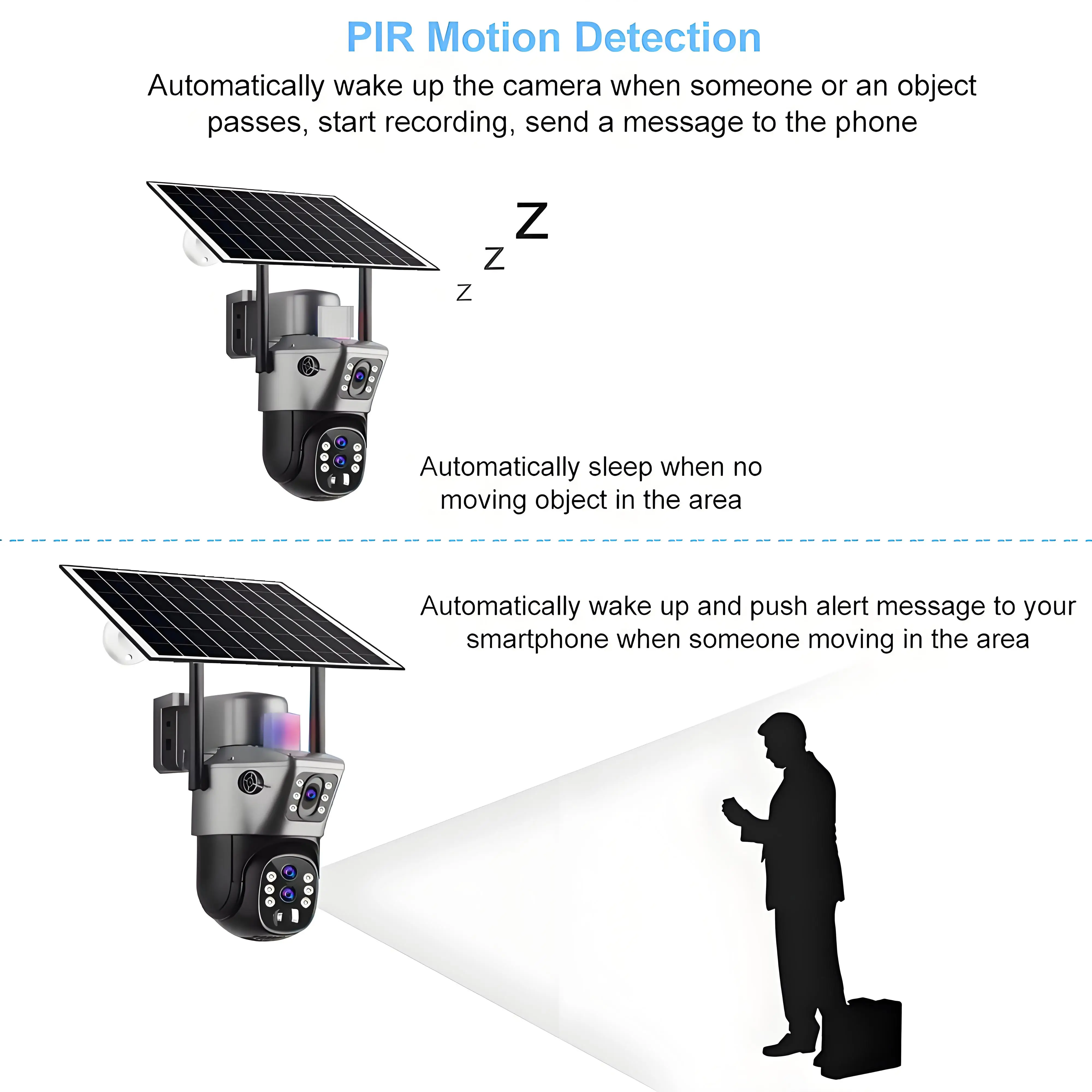 Imagem -05 - Zoom 4g Sim Câmera Solar ao ar Livre 6k 12mp Três Lentes hd Visão Noturna Câmera de Vigilância ip Proteção Segurança Ptz Cctv Cam 10x