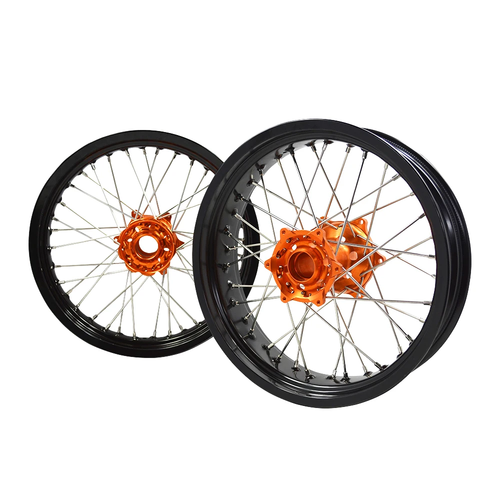 MOQ 1set exc sxf xcw 250 300 450 supermoto 17 inch motorcycle wheels for