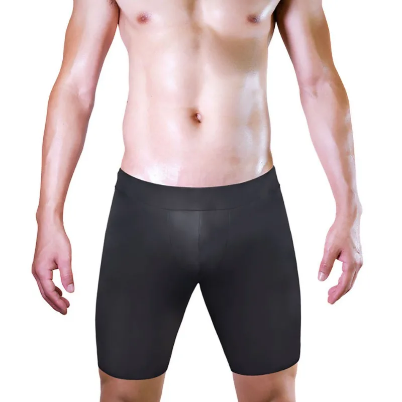 Mens Faux Leather Wetlook Open Butt Shorts Stretchy Night Lingerie Underwear Panties Club Wear Gay Roleplay Sleepwear Pajama