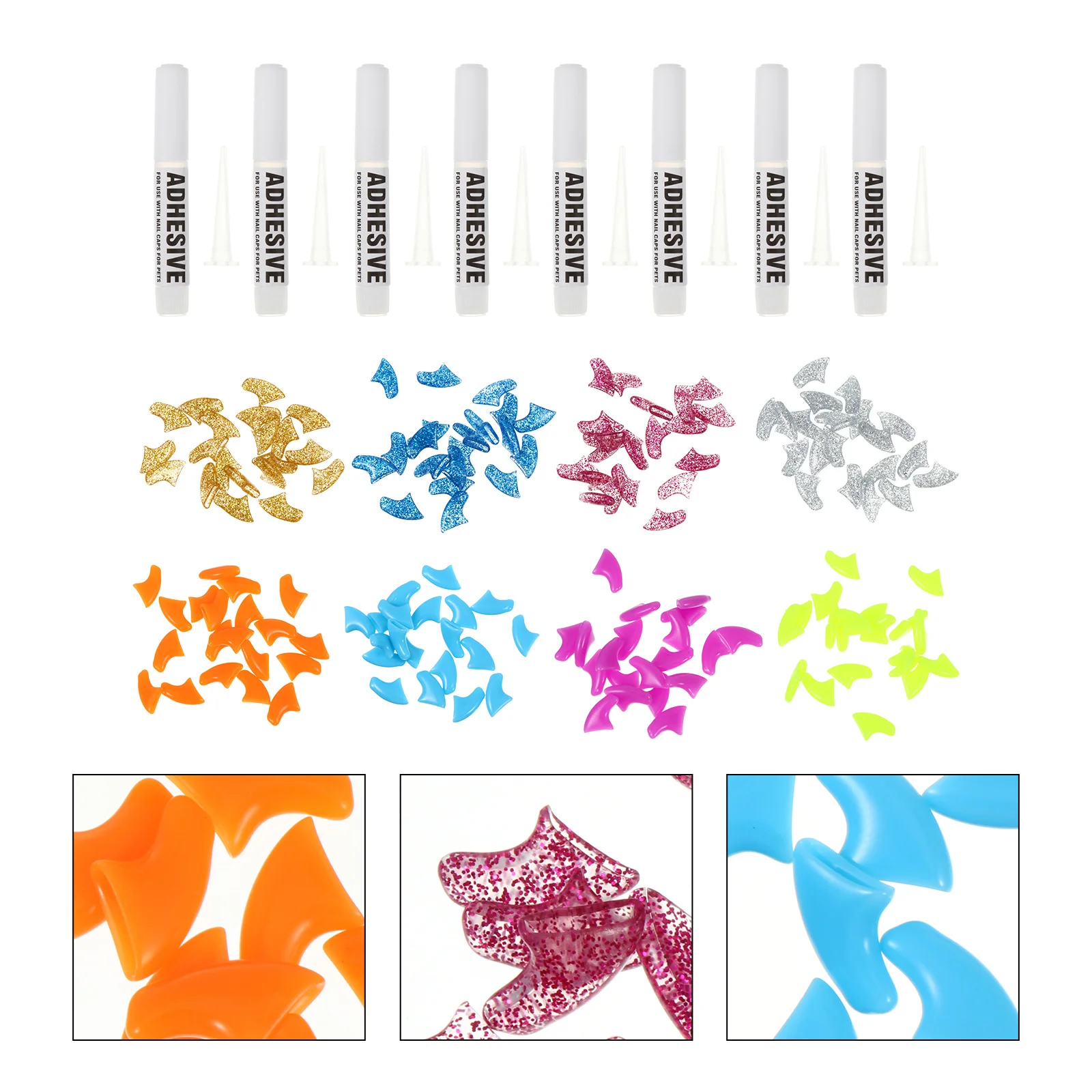 

160Pcs Cat Nail Caps Premium Silicone Colorful Protective Claw Covers Prevent Scratching Cat Claw Care Supplies