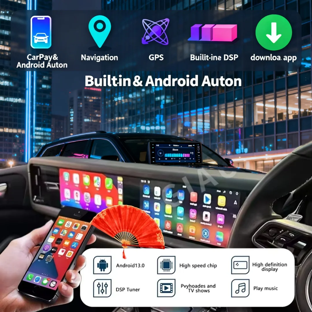 Android 2din Carplay For Porsche Macan 2011-2017 navi Car GPS Dual Screen 128GB 12.3 inch auto Radio Multimedia Video Player  HU