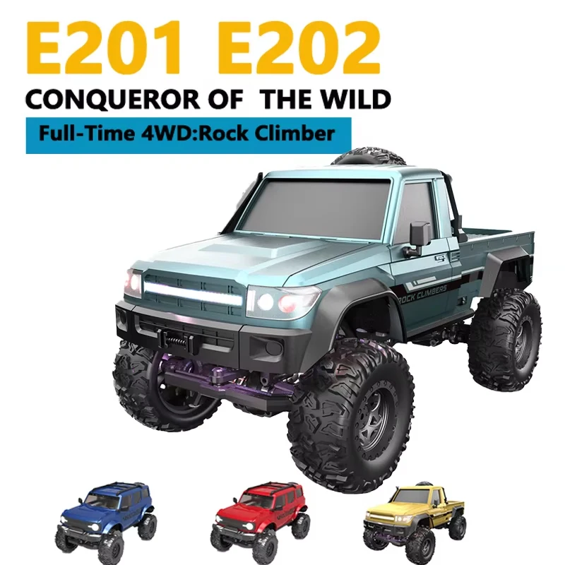 

E201 E202 4WD Off-Road RC Car With LED Lights 1/20 Full Scale Crawler Car High-Speed ​​Off-Road Toy For Kids And Boys Gift
