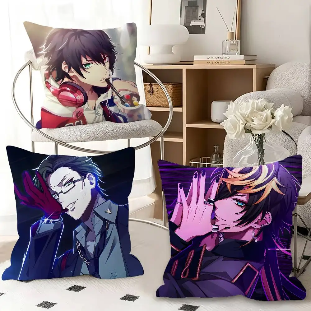 1pc Hypnosis Microphone Anime Pillow Case Fashion Square Pillowcase Bedroom Sofa Room Ins Decoration Leisure