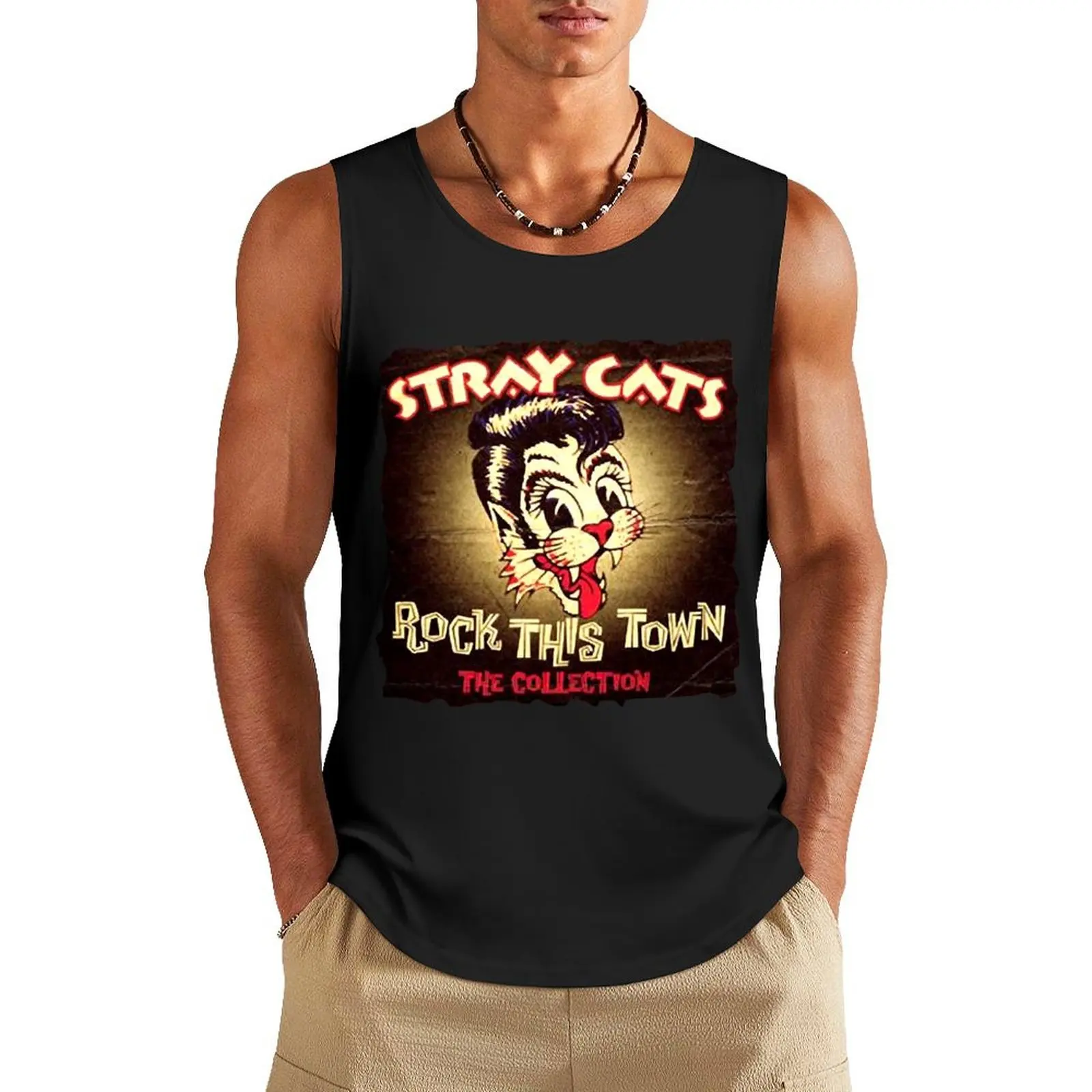 

The collection the stray cats band art gift Tank Top Working vest men clothings