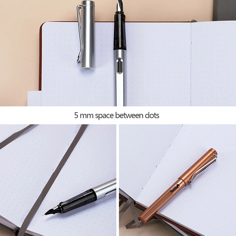A5 Notebook Classic Journal Dotted Paper Hard Cover 100 GSM 192 Pages Planner Bujo Diary Stationery