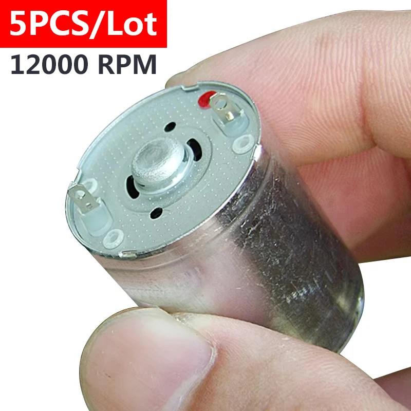 

5PCS/Lot 370 Micro DC Motor 6V-7.2V 12000 RPM for Electrical Appliances Car or ship model RF-370C