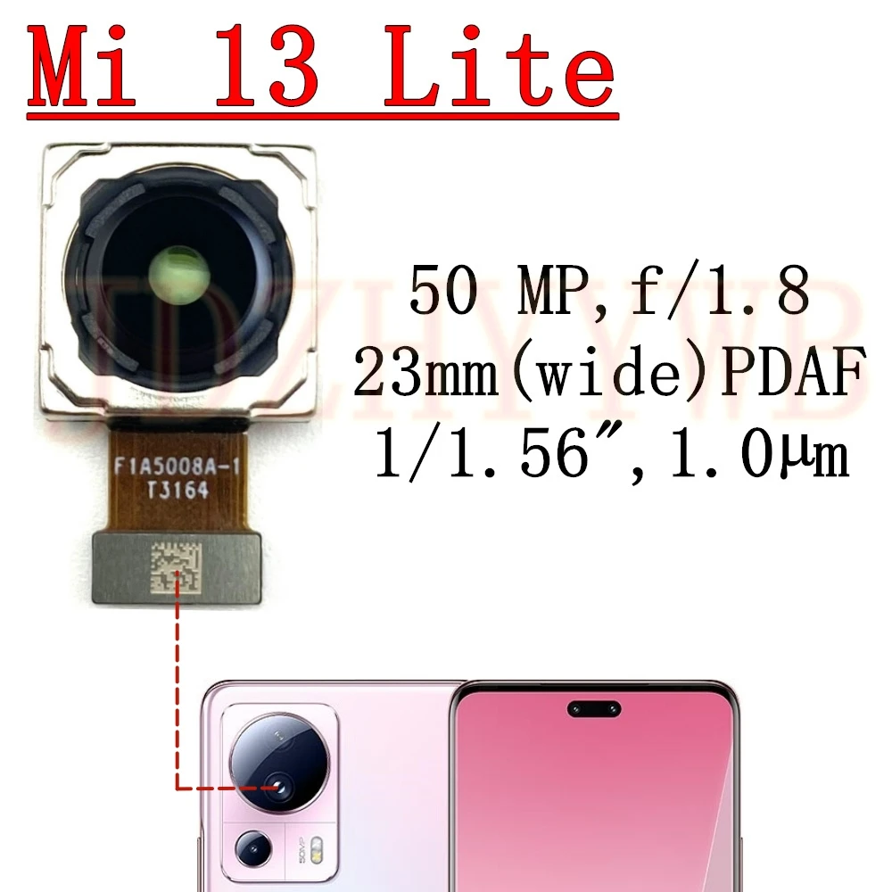 

Передняя задняя камера для Xiaomi Mi 13 Lite 13Lite, фронтальная селфи, широкий основной модуль задней камеры, гибкий кабель