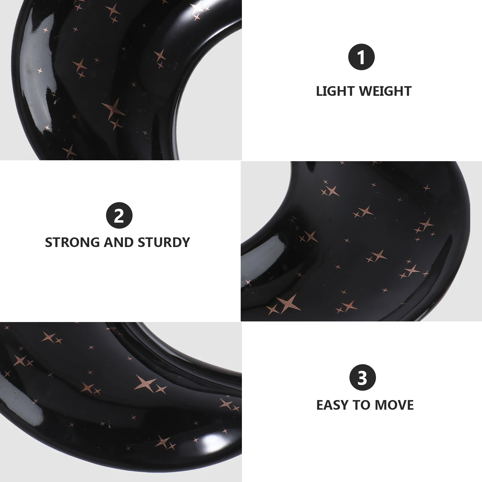 

White Ceramic Jewelry Storage Tray Moon Shaped Plate Bracelet Ring Holder Desk ganizer Eco Friendly Lightweight Durable