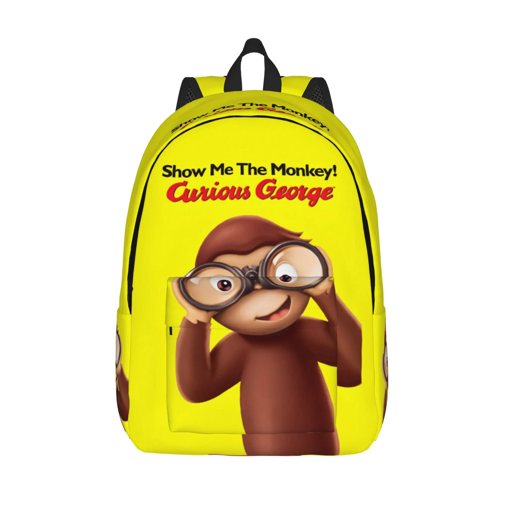 Curious George Monkey Cartoon Backpack for Men Women Teenage Student Work Daypack TV Series College Canvas Bags Sports