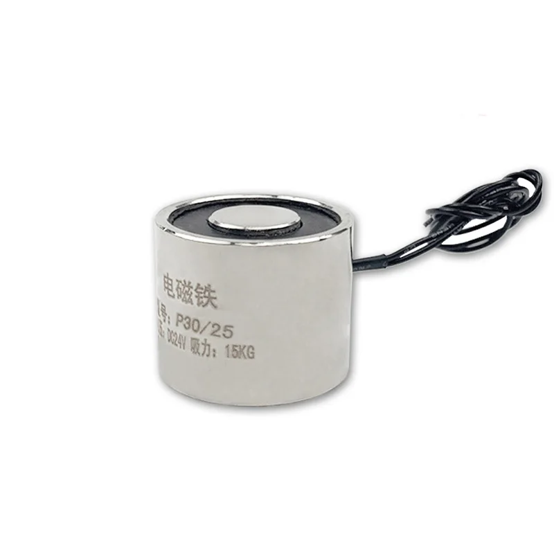 Holding Electric Magnet Lifting P30/25 Lifting 15Kg 150N Sucker DC 5V 6V 12V 24V Solenoid Electromagnet image 5