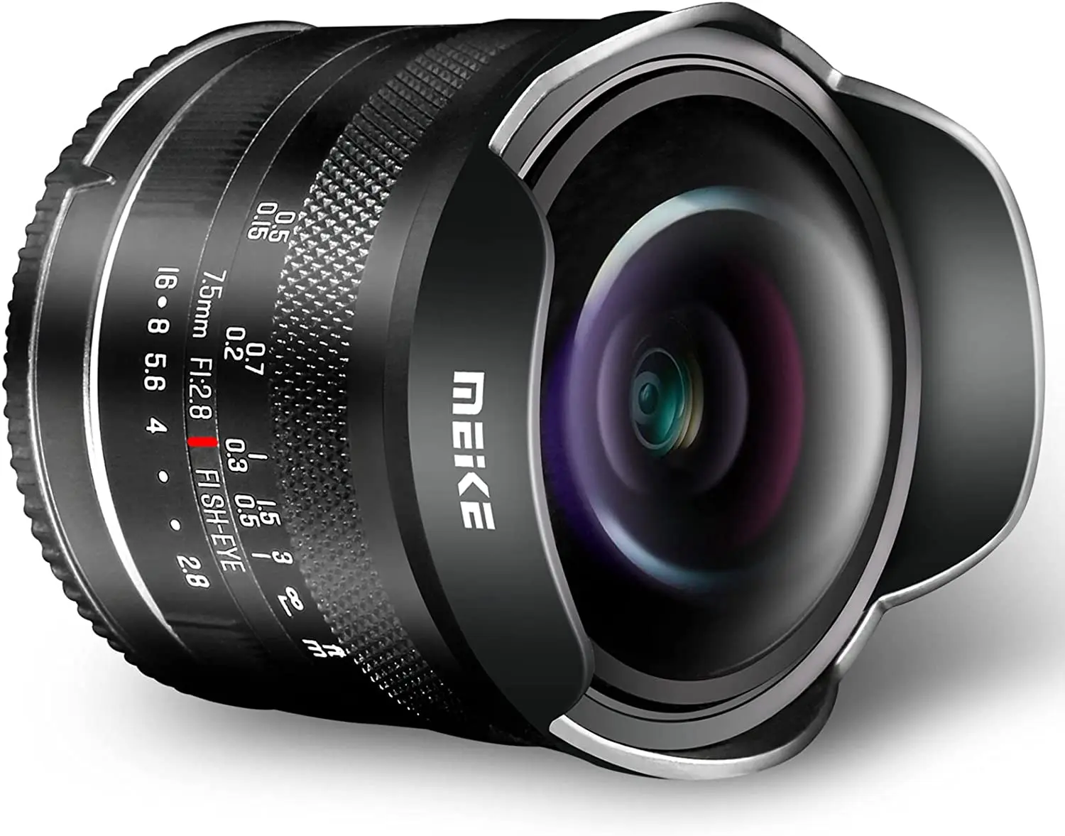 Meike 7.5mm f2.8 Ultra Wide Angle Aps-C Manual Focus Diagonal Fisheye Lens for Fuji M43/X/ Sony E/ Nikon Z/ Canon EFM Mount