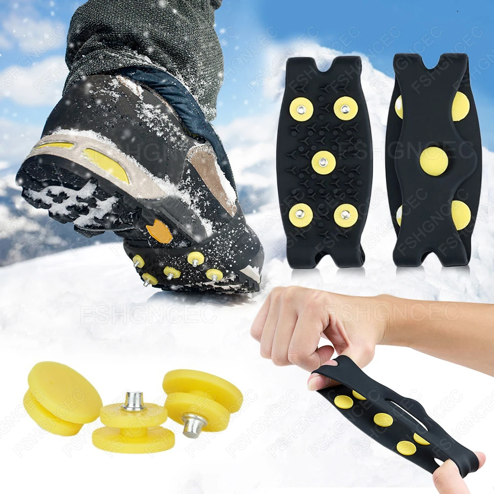 5 Zähne Eisgreifer Spike für Schuhe Winter Outdoor Anti-Rutsch Wandern Bergsteigen Eis Schnee Steigeisen Anti-Rutsch-Schuhüberzüge