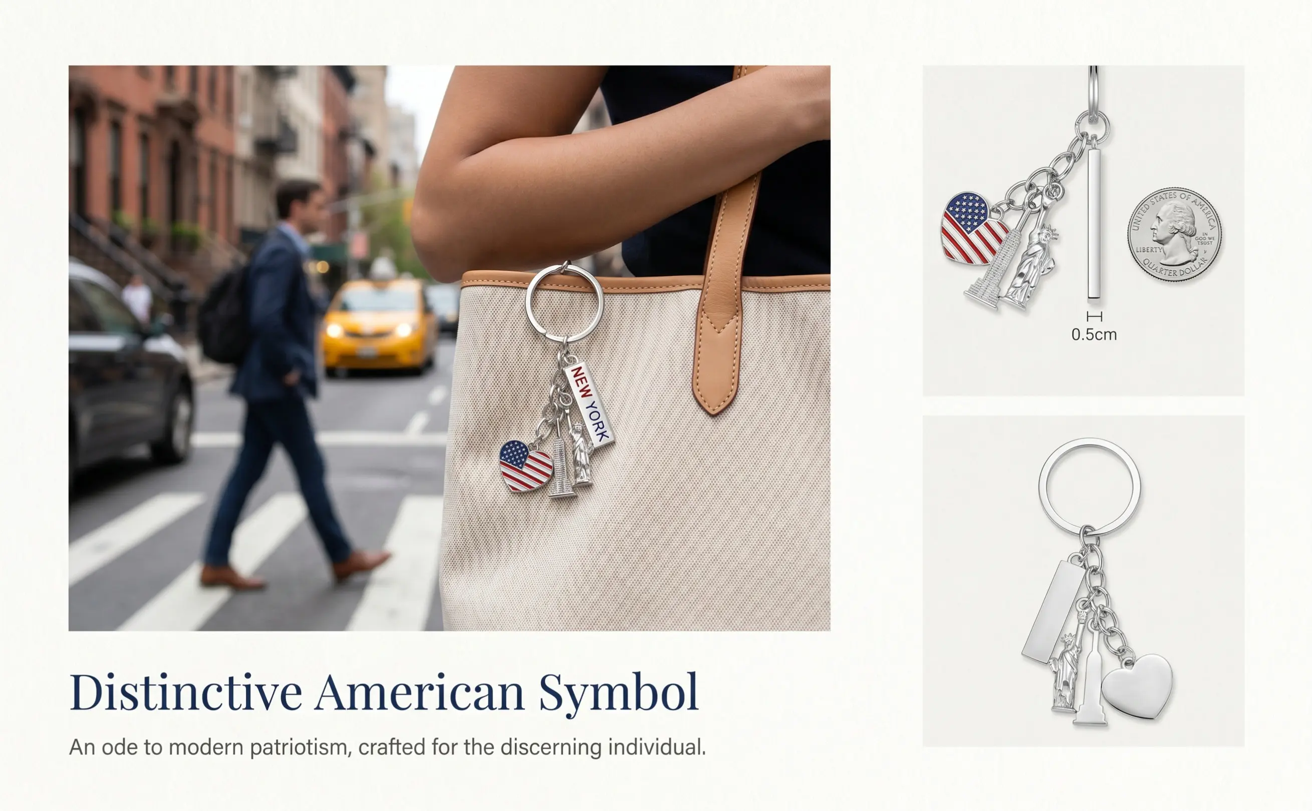 3Pcs Metal Statue Keychains For Fourth Of July Keychain Collector Souvenir Patriotic Party Favor 4TH Independence