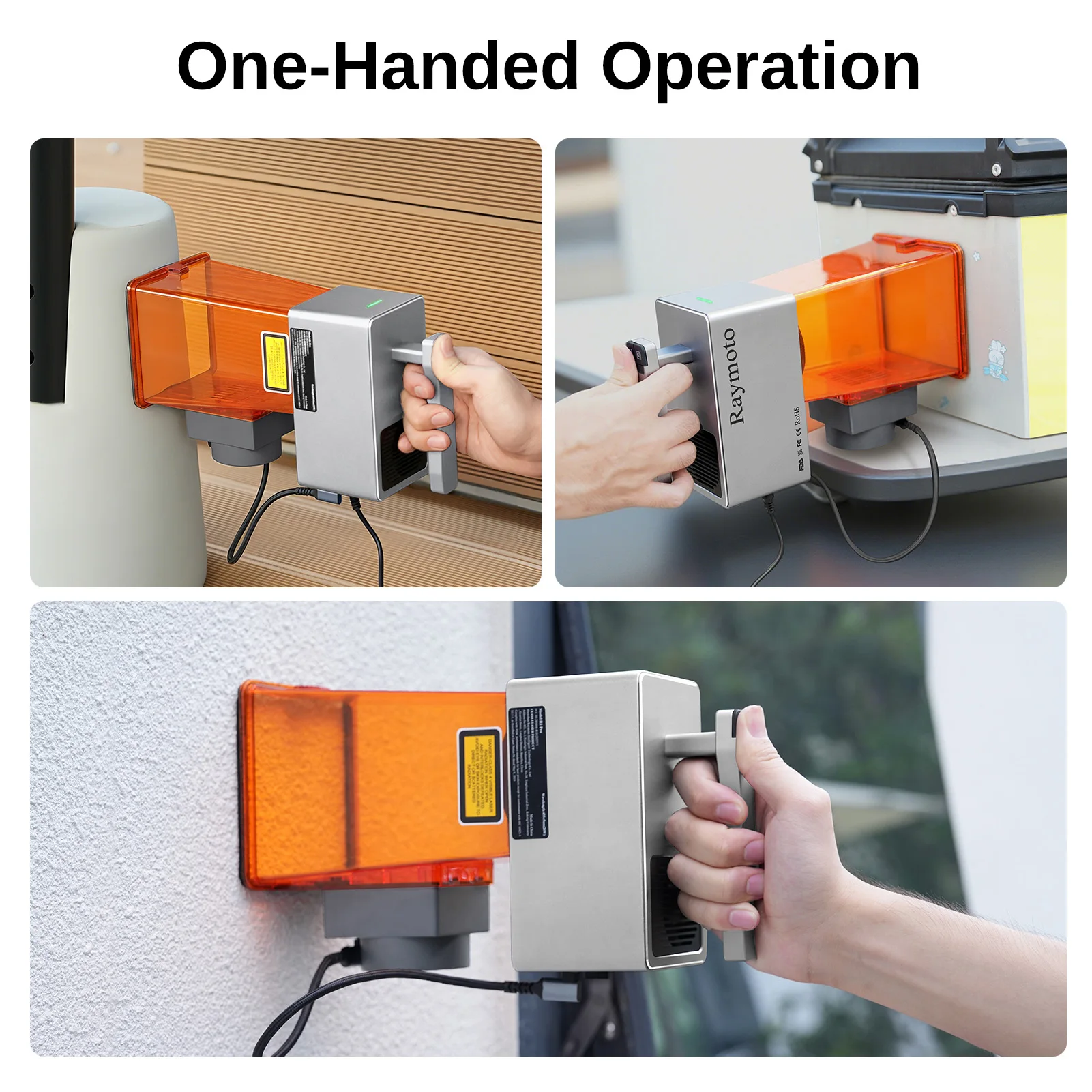 Raymoto R1 10W/R1 PRO 20W حفارة ليزر محمولة مدمجة لتقوم بها بنفسك سهلة الاستخدام سرعة النقش السريع ماكينة الحفر بالليزر