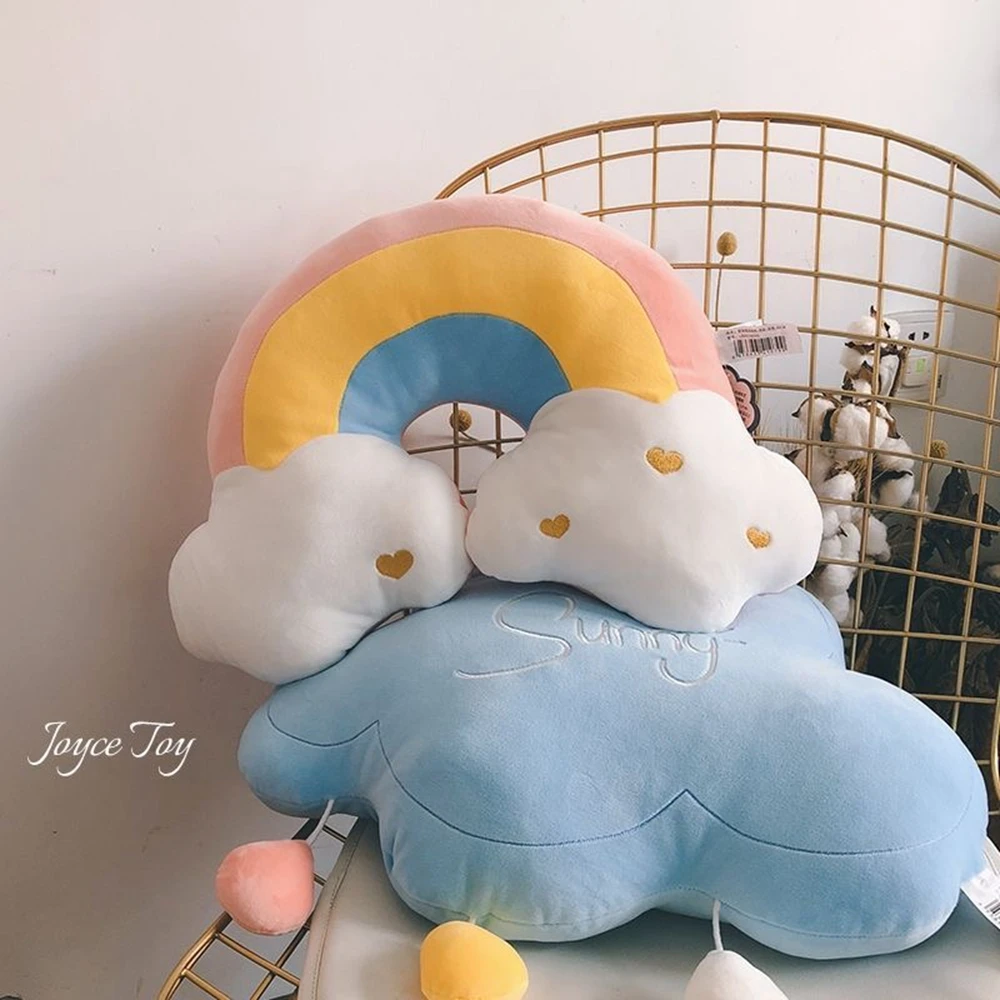 Juguete de peluche de seis almohadas, nube, corona, Luna, sol, arcoíris, amor, súper suave, decoración de ventana de Bahía de oficina, regalos de cumpleaños