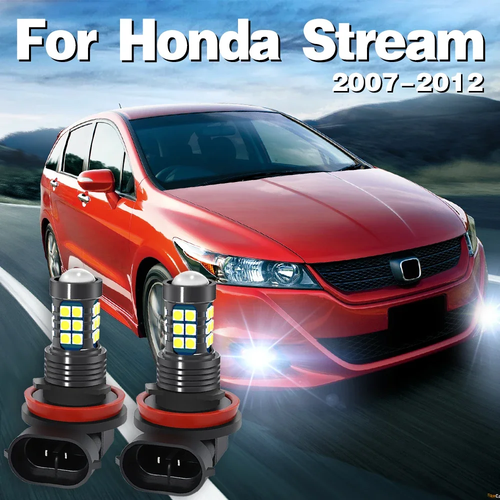 2X LED Front Fog Lamp Car Light Bulbs Accessories For Honda Stream 2007 - 2012 2008 2009 2010 2011