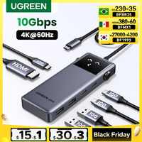 UGREEN Uno USB C HUB 6-in-1 4K60Hz PD100W 10Gbps USB3.2 Splitter Adapter for Laptop Macbook Pro Air USB Expander Docking Station