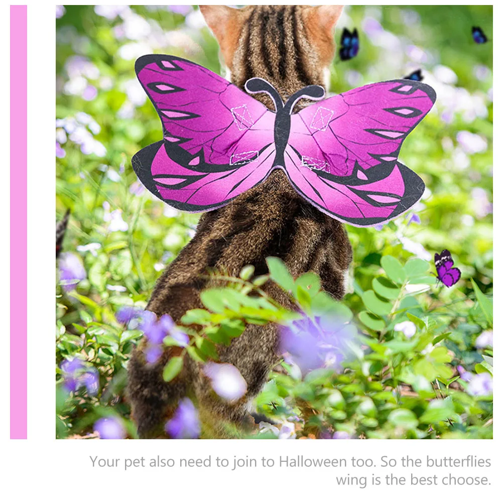 

Lovely Purple Cat Costume Butterflies Wing Design Pet Apparel Halloween Party Dress Up Accessory Cat Costume Lovely Pet Outfit