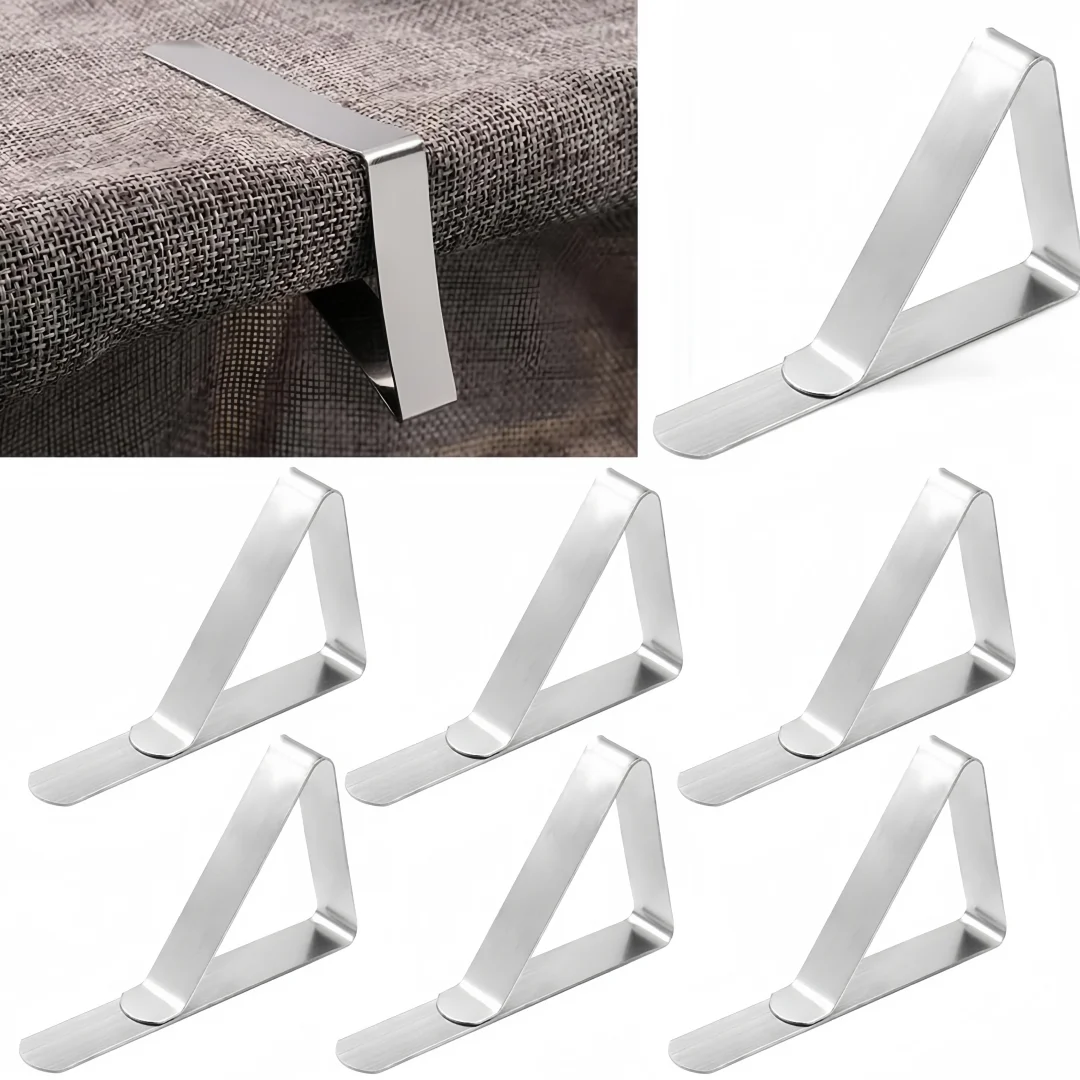 6 Pack Tablecloth Clips- Picnic Table Cloth Clips- Stainless Steel Table Cloth Cover Clamps- Table Clips for Restaurant Picnics