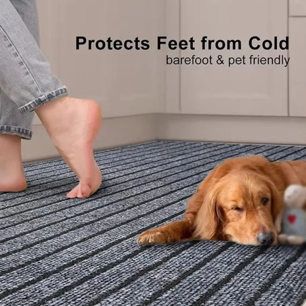 New DIY Self-Adhesive Carpet Nano-Absorption Repeatedly Washed Floor Mat Striped Pattern Cat Scratching Mat Kitchen Door