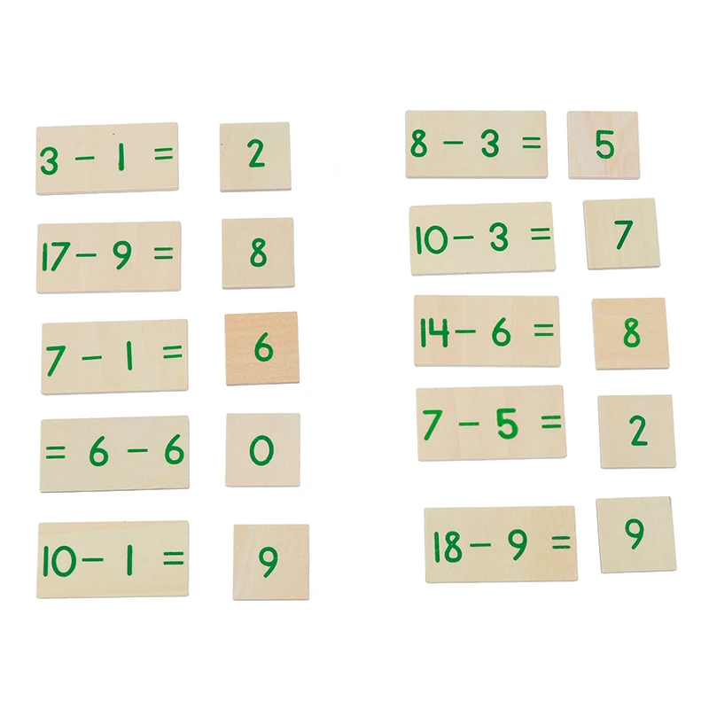 Montessori Math Toys Subtraction Equations and Differences Box Tables of Arithmetic Learning Tools Mathematics Educational Game