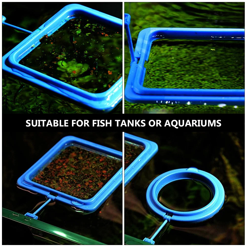 

Floating Fish Feeder Blue Plastic Suction Cup Aquarium Feeding Ring Fixed Point Food Dispenser Durable Lightweight High Buoyancy