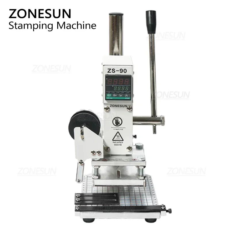 ZONESUN ZS-90 Digital Manual Leather Bag Envelope Wood Hot Foil Stamping Press Machine