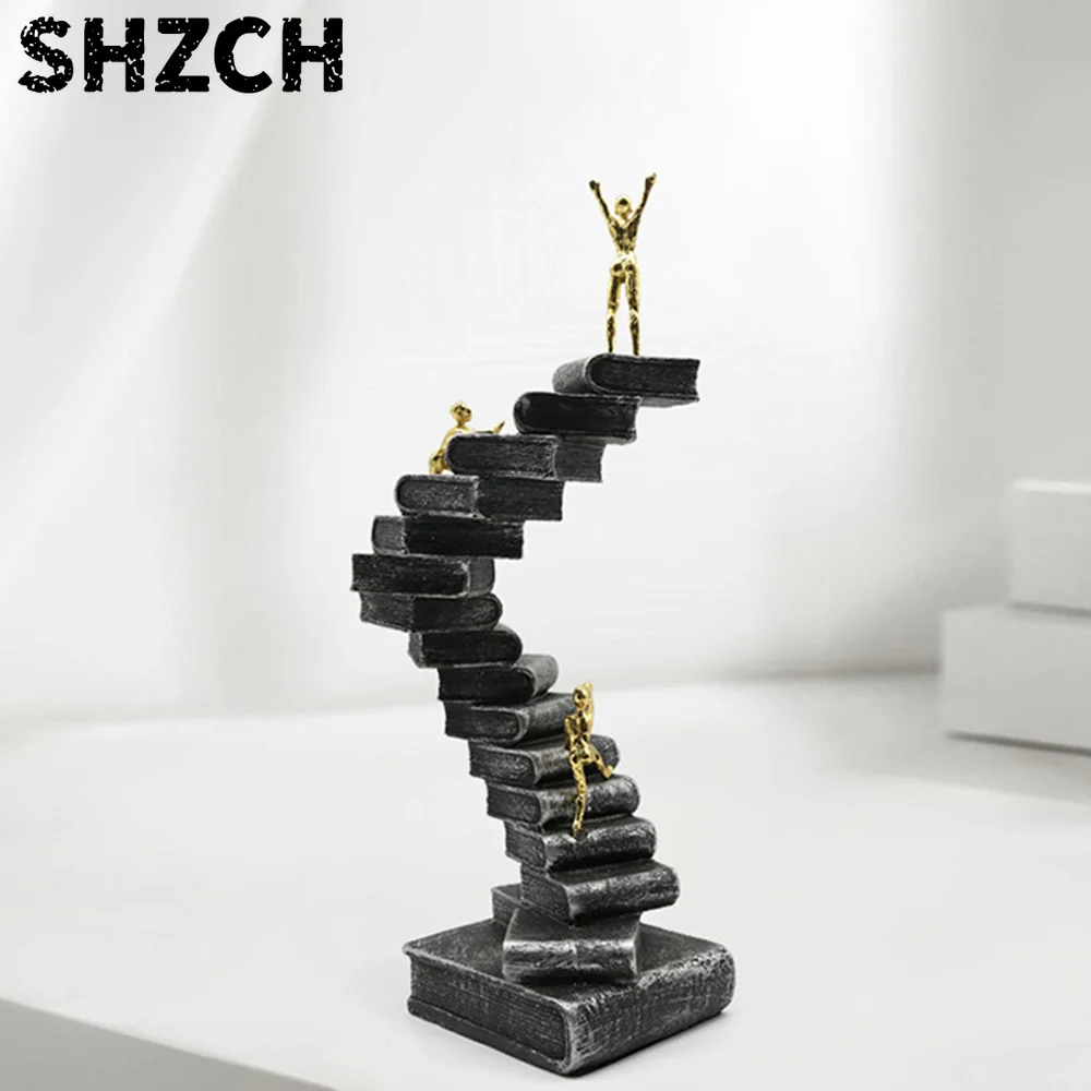 Evelyn Spiral Ascending Resin Sculpture Abstract Art Statue Modern Figurine for Indoor Shelf Decor