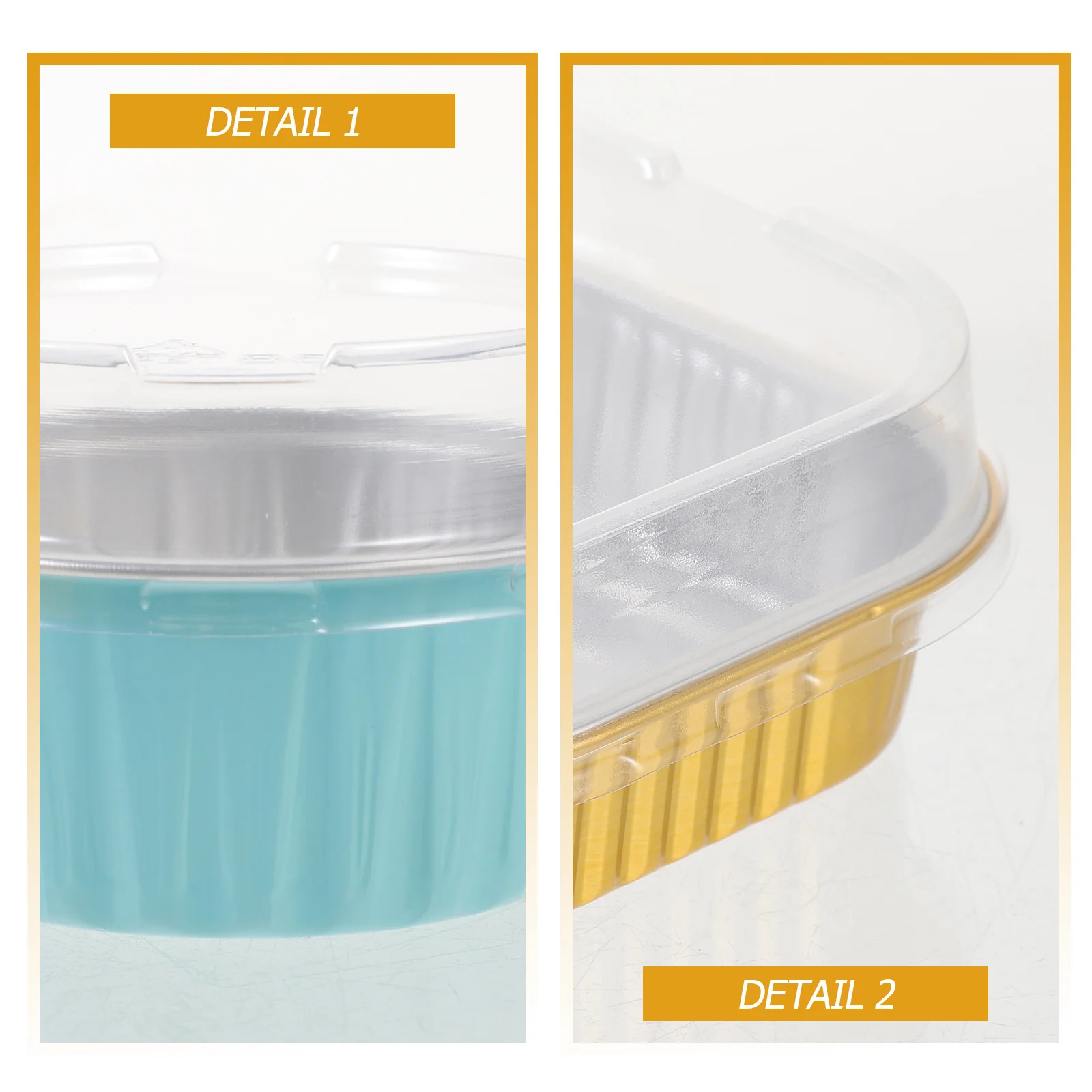 

40Sets Disposable Aluminum Foil Baking Cake Pans Pudding Pans Lid Baking Molds Food Containers Kitchen Cake Pan