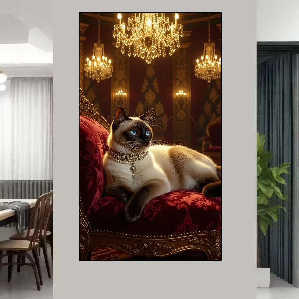 

Алмазная вышивка с изображением животных: изображение богатого кота, полная алмазная мозаика, вышивка крестом, искусство DIY, декор для дома