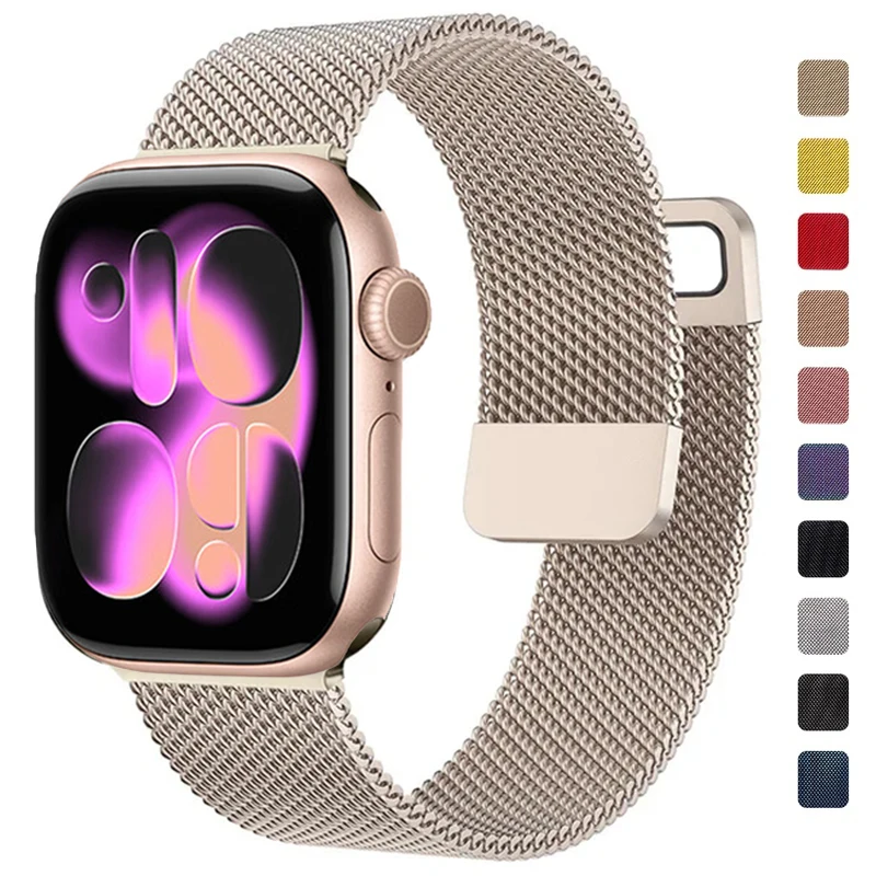 حزام لساعة أبل الفرقة سلسلة 11 46 مللي متر 42 مللي متر 44 مللي متر 40 مللي متر 45 مللي متر 41 49 مللي متر ميلانو حلقة سوار iwatch سلسلة 10 9 7 SE 3 الترا 3 2