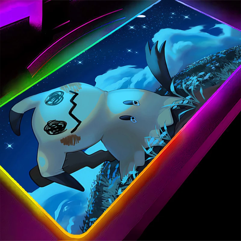 

RGB Mouse Pad 90x40cm P-Pokemon Mimikyu XXL Gaming Accessories LED Keyboard Desk Mat Gamer Carpet Mousepad Backlight Mouse Mats
