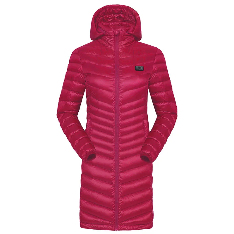 Smart Winter USB Electric Heating Duck Down Women Coat Outdoor Sport Thermal Windbreaker Hiking Camping Intelligent Heat Jacket