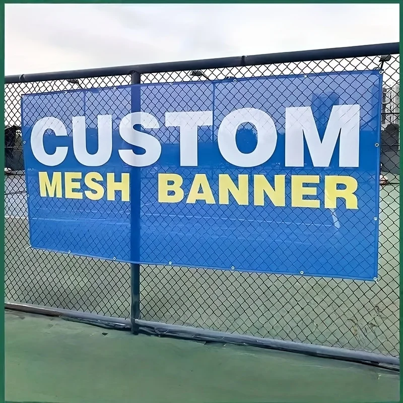1pc Customizable Mesh Banner, Multiple Sizes, Supports Personalized Pattern and Text Printing, Ideal for Campaigns, Event Decor view 4