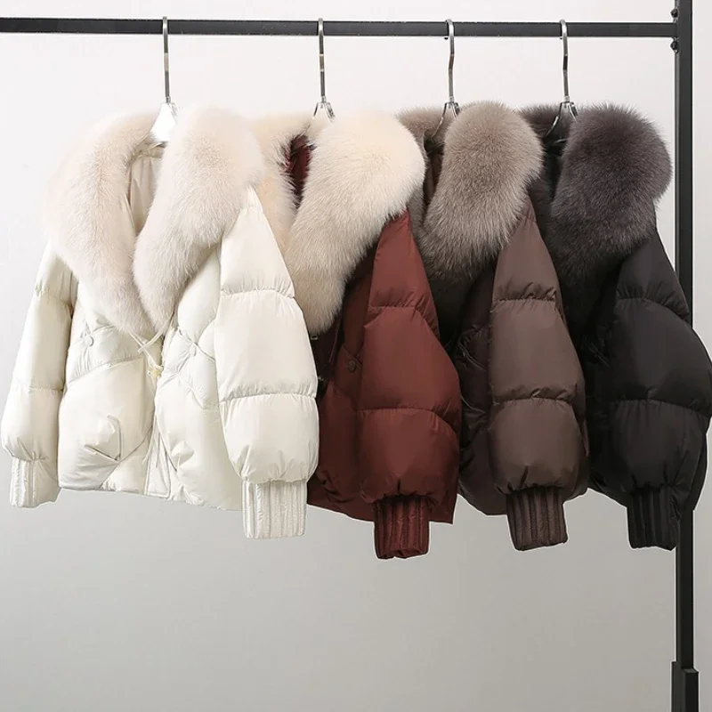 2026 Winter Thicke Warm Parkas Removable Fur Collar Bread Coat Loose Chic Down Cotton Padded Casual New Coat Women's Outwear