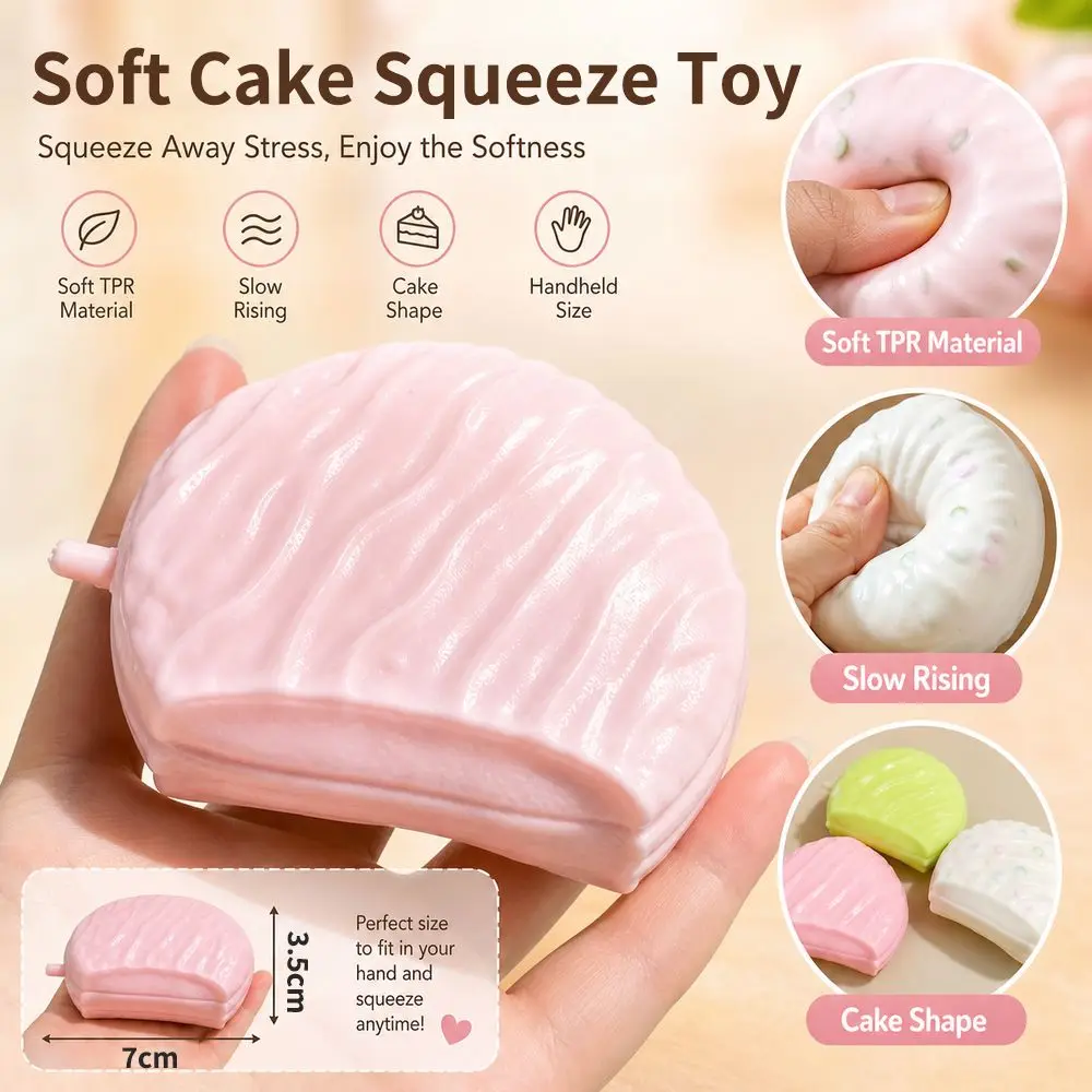 New Slow Rebound Cake Squeeze Soft Cartoon Fidget Squeeze Anti-stress Mochi Squish Foam Home Use
