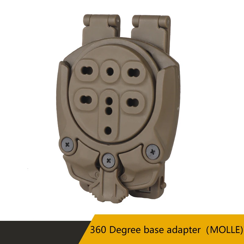 360 Degree Base Adapter（MOLLE), 360 Degree Rotation Adjustment, MOLLE Mounting, Split Modular Design