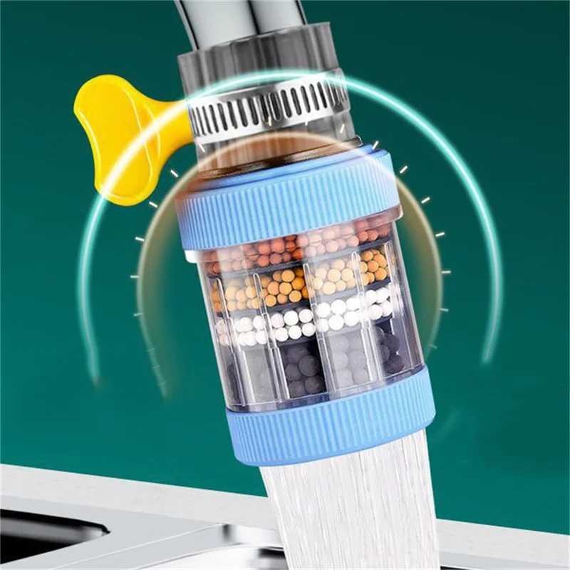 Rubinetto da cucina universale ugello per filtro dell'acqua rubinetto lavabile staccabile filtro per rubinetto a 6 strati strumento per dispositivo di risparmio idrico a prova di schizzi