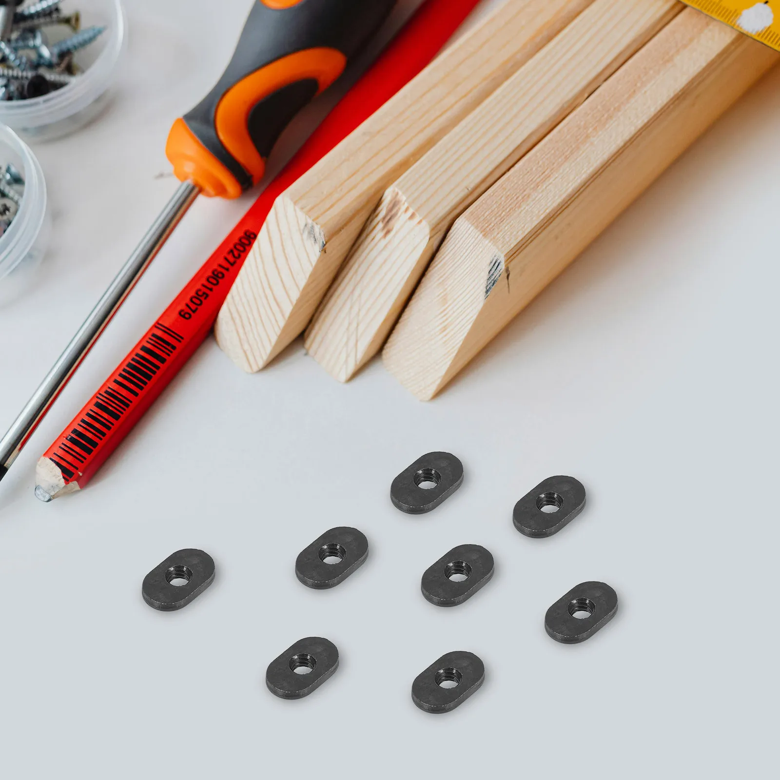 25Pcs Metal Flat Slide-in T-Nuts Easy Install T Slot Nut Blocks for Woodworking Metalworking Fasteners Thread T Slide Nuts