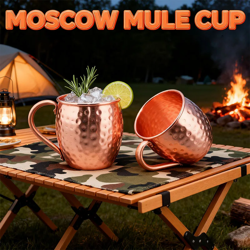 

Copper Plating Moscow Mule Mug Durable Coppery Beer Mugs 12OZ Coffee Mug Milk Cup Pure Copper Bar Cup Drinkware
