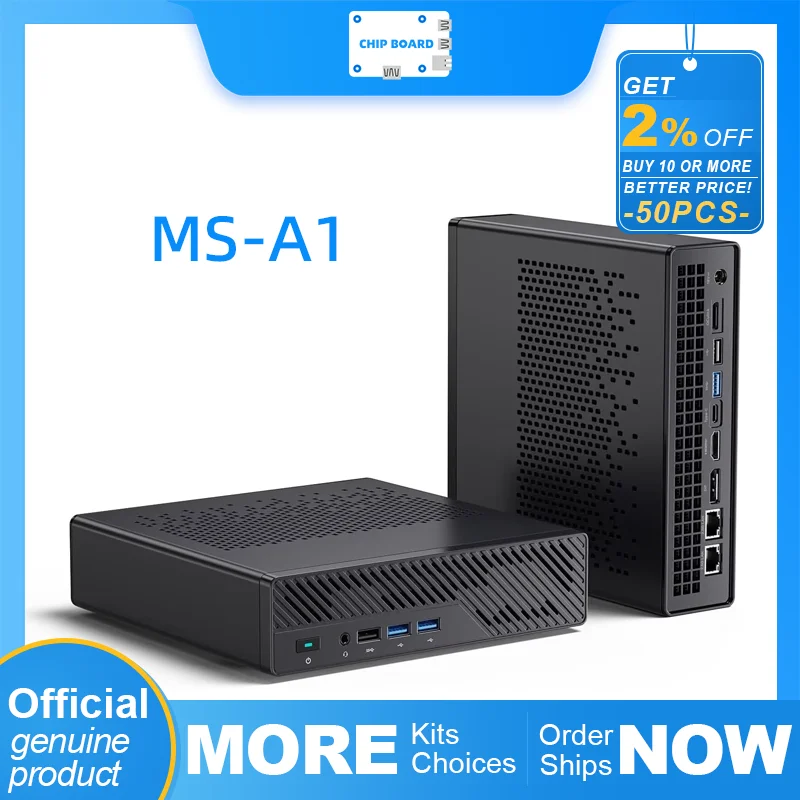 

Minisforum MS-A1 Mini Workstation: AMD Ryzen 9 9950X, 64GB RAM, 2TB SSD, Triple Display, 4x PCIe Slots