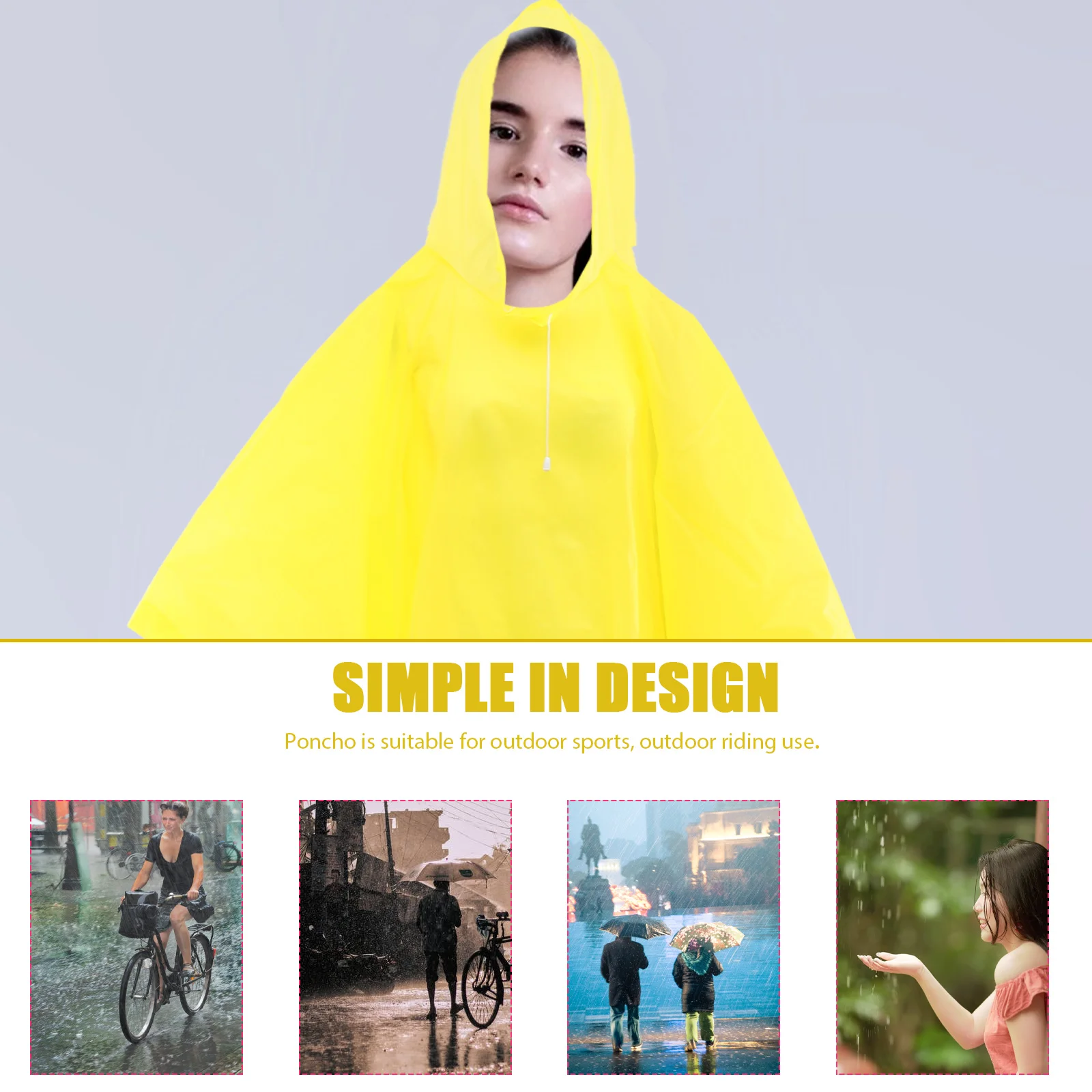 

Hooded Raincoat Jackets for Women Waterproof Ladies Coats Reusable Ponchos Cloak Miss