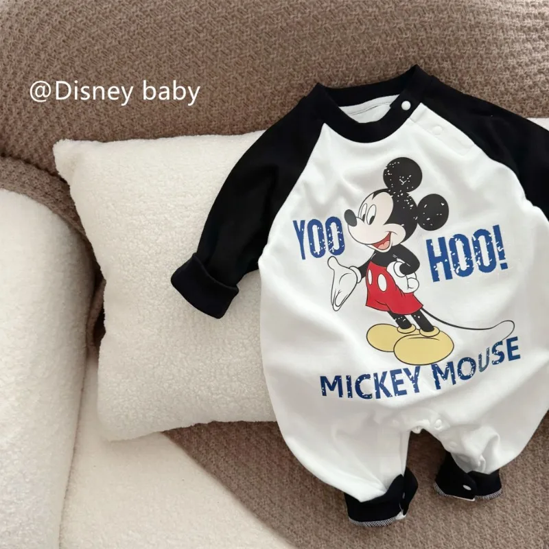 Newborn Disney Baby Clothes Jumpsuit Cartoon Mickey Pooh Donald Duck Daisy Girl Boy Long Sleeve Clothes Infant Romper K221