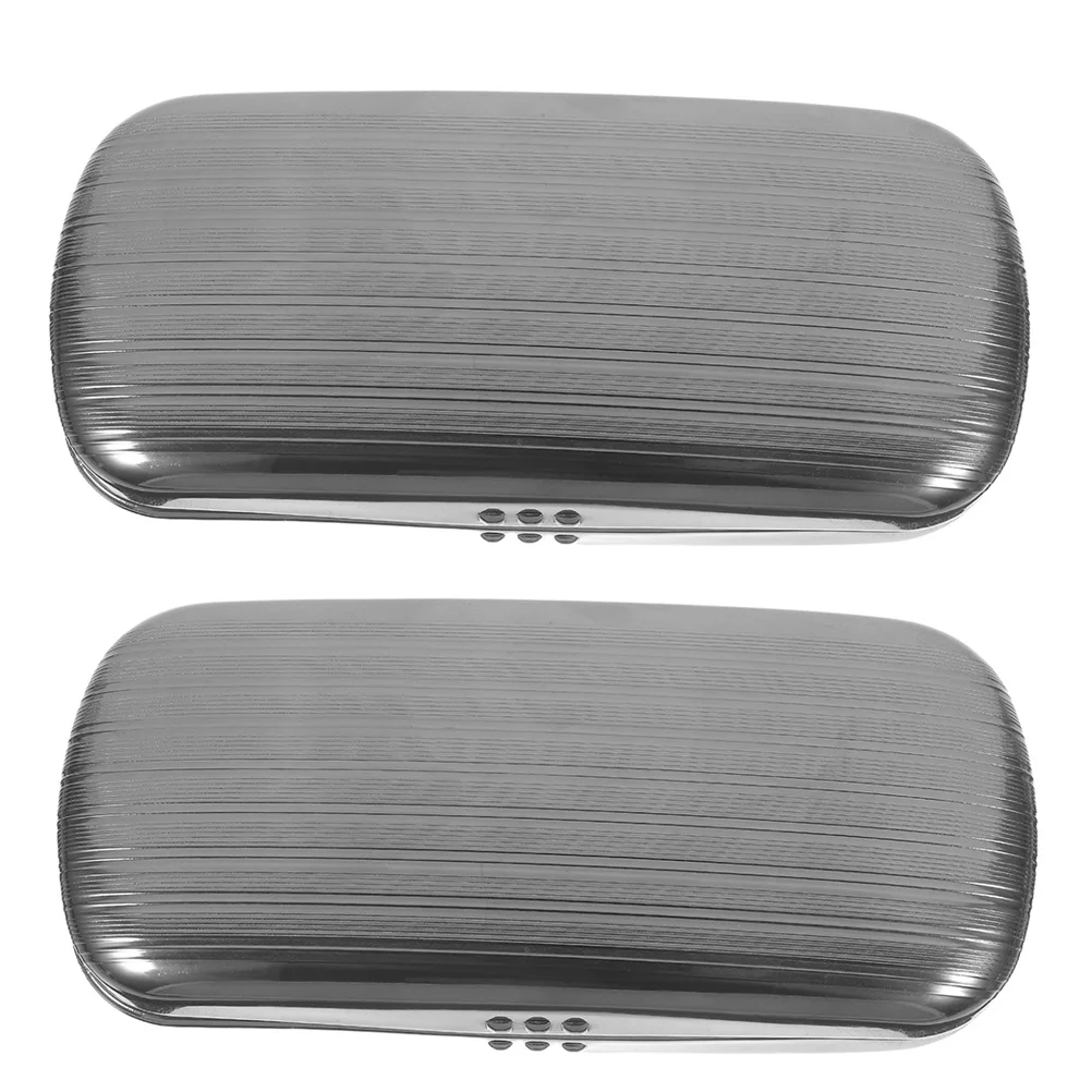 

2Pcs Handmade Metal Sunglasses Case Premium Hard Shell Eyewear Box Scratch Resistant Glass Storage for Travel Daily Use Unisex