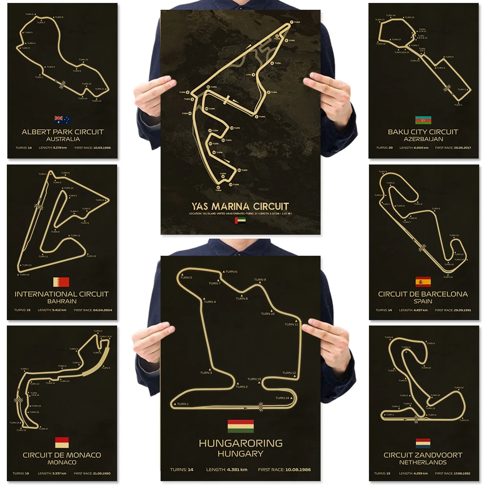 F1 Bahrain International Circuit Poster Poster Printing Mural Painting Home Decoration Gift