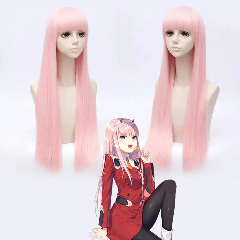 

Аниме DARLING in the FRANXX 02 Косплей Парики Zero Two Парики 100 см Длинные Розовые Синтетические Волосы Perucas Косплей Парик + Бесплатная Кепка Для Парика